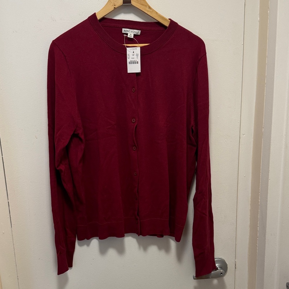 J. Crew Factory  Women's Burgundy Cardigan Sweater